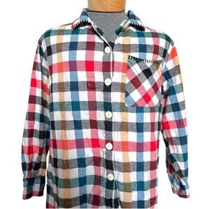 Vintage Men's Flannel Shirt Size Medium Buffalo Check Long Sleeve Button Down